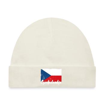 National Patriotisch Tschechien Slowakei Land - Baby Premium Organic Mütze - Naturweiß - Vorne