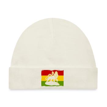 Reggae Afrika Löwe von Juda Judah Rastafari Rasta - Baby Premium Organic Mütze - Naturweiß - Vorne