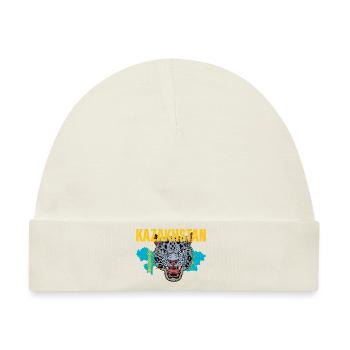 Schneeleopard National Symbol Kasachstan Jurte - Baby Premium Organic Mütze - Naturweiß - Vorne