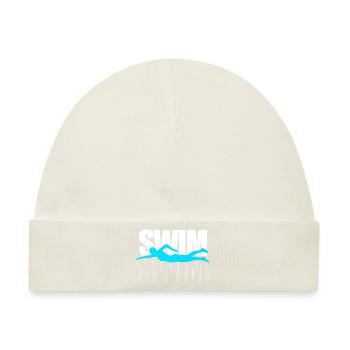 Schwimmen Schwimmer Schwimmbad Schwimmlehrer - Baby Premium Organic Mütze - Naturweiß - Vorne