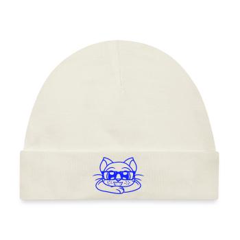 Schlaue Nerd Katze Hornbrille Geek Kätzchen Brille - Baby Premium Organic Mütze - Naturweiß - Vorne