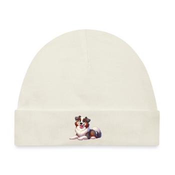 Australischer Schäferhund 2 - Baby Premium Organic Mütze - Naturweiß - Vorne