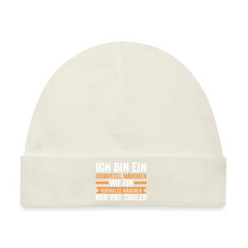 Schnitzel Mädchen Schnitzel Mädchen Geschenk - Baby Premium Organic Mütze - Naturweiß - Vorne