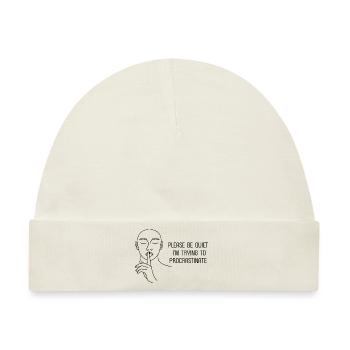 Be quiet trying to procrastinate - Prokrastination - Baby Premium Organic Mütze - Naturweiß - Vorne