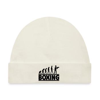 Boxen-Evolution: Vom Menschen zum Boxer - Baby Premium Organic Mütze - Naturweiß - Vorne