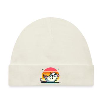 Lustiges Angst-Cartoon-Ratten-Design - Baby Premium Organic Mütze - Naturweiß - Vorne