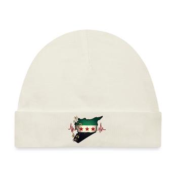 Freies Syrien Flagge - flagge syrien - Herzstück - Baby Premium Organic Mütze - Naturweiß - Vorne