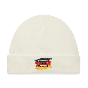 80er Mixtape Kassetten Look - Baby Premium Organic Mütze - Naturweiß - Vorne