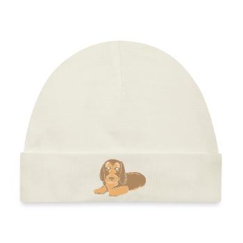 Dachshund Rauhaardackel - Baby Premium Organic Mütze - Naturweiß - Vorne