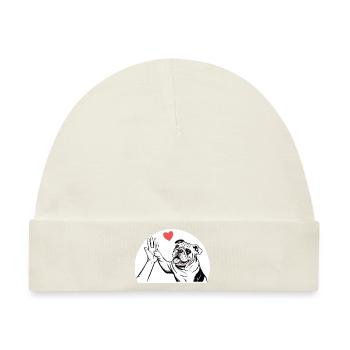 Englische Bulldogge - Baby Premium Organic Mütze - Naturweiß - Vorne