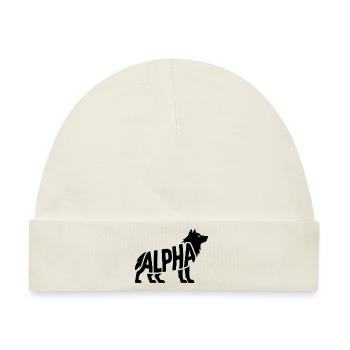 Alpha - Motivierendes Wolf-Logo - Baby Premium Organic Mütze - Naturweiß - Vorne