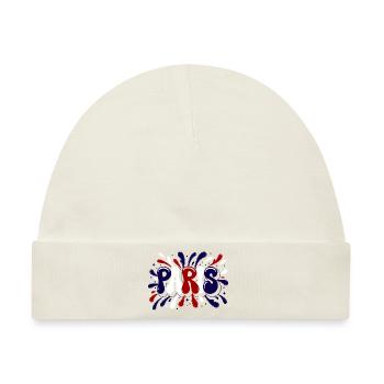 Paris Graffiti & Splash Blue White Red - Baby Premium Organic Mütze - Naturweiß - Vorne
