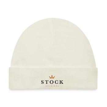 Stock Original Familienlogo - Baby Premium Organic Mütze - Naturweiß - Vorne