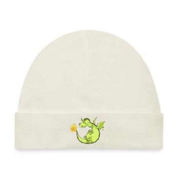Flim Flam Funkel - Feuerdrache - Baby Premium Organic Mütze - Naturweiß - Vorne