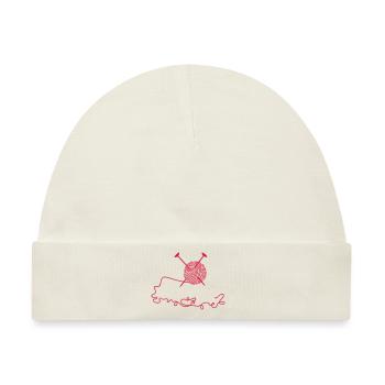 Wollknäuel mit Nadeln / wool n knitting needles ( - Baby Premium Organic Mütze - Naturweiß - Vorne