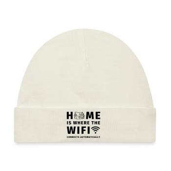 Home is where the WIFI connects automatically - Baby Premium Organic Mütze - Naturweiß - Vorne