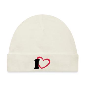 i love - Baby Premium Organic Mütze - Naturweiß - Vorne