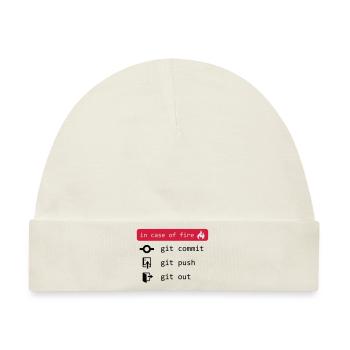 in case of fire - git out - Baby Premium Organic Mütze - Naturweiß - Vorne