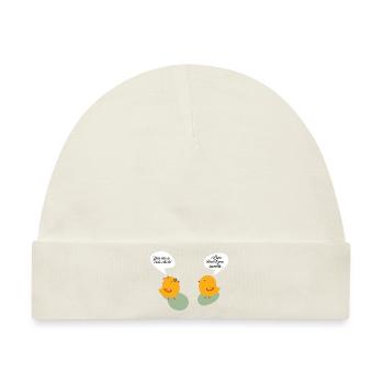 Hühner Unterhaltung - Kücken - Lustige Sprüche - Baby Premium Organic Mütze - Naturweiß - Vorne
