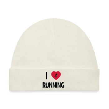 I Love Running - Baby Premium Organic Mütze - Naturweiß - Vorne