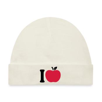 I Love Apple - Baby Premium Organic Mütze - Naturweiß - Vorne