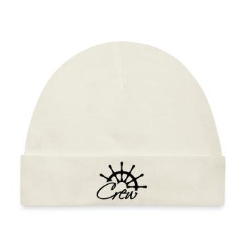 Crew Steuerrad Rang Logo - Baby Premium Organic Mütze - Naturweiß - Vorne