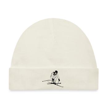ski - alpine - apres - abfahrt - Baby Premium Organic Mütze - Naturweiß - Vorne