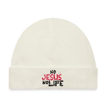 muster kratzer risse alt no jesus no life team cre - Baby Premium Organic Mütze - Naturweiß - Vorne