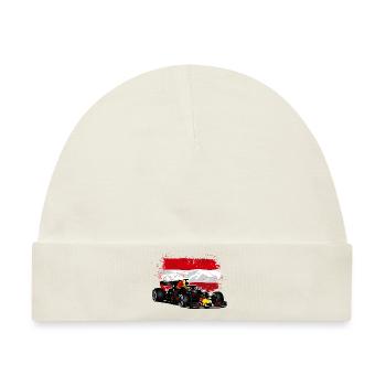Racecar - Racing car - Austrian flag - Baby Premium Organic Mütze - Naturweiß - Vorne