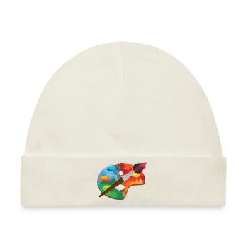Künstlerfarbe Palette Kunsthandwerk Maler Geschenk - Baby Premium Organic Mütze - Naturweiß - Vorne