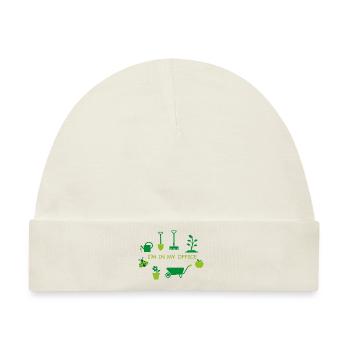 Garten - ich bin in meinem Büro - Baby Premium Organic Mütze - Naturweiß - Vorne