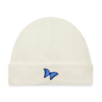 Blaue Schmetterlingsliebe - Baby Premium Organic Mütze - Naturweiß - Vorne