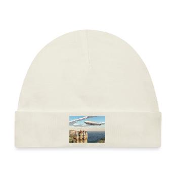 Schottisches Schloss und Zeppelin - Baby Premium Organic Mütze - Naturweiß - Vorne