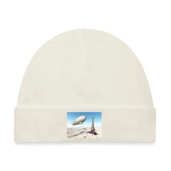 Zeppelin über dem Eiffelturm - Baby Premium Organic Mütze - Naturweiß - Vorne