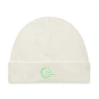 Rennpferd - Tier - Pferd - Logo - Baby Premium Organic Mütze - Naturweiß - Vorne