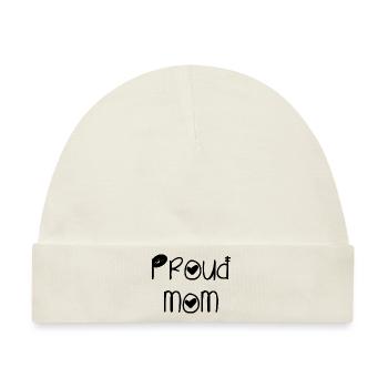 Proud Mom - Baby Premium Organic Mütze - Naturweiß - Vorne