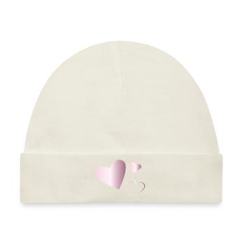 Zwei Herzen Turmalin rosa - Baby Premium Organic Mütze - Naturweiß - Vorne