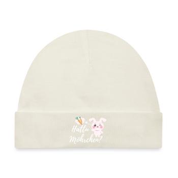 Hattu Möhrchen | Gesundes Ostergeschenk für Kinder - Baby Premium Organic Mütze - Naturweiß - Vorne