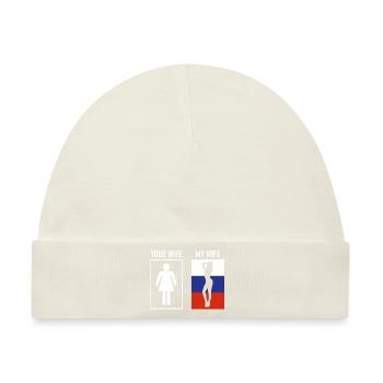 My wife Geschenk Russische Russland Liebe - Baby Premium Organic Mütze - Naturweiß - Vorne