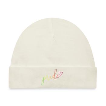 Pride Regenbogen Farben Schrift - Baby Premium Organic Mütze - Naturweiß - Vorne