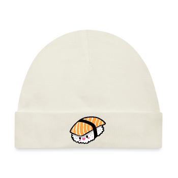 Lachs Nigiri Sashimi Kawaii Sushi - Baby Premium Organic Mütze - Naturweiß - Vorne