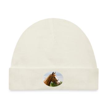 Horse. Pferd. - Baby Premium Organic Mütze - Naturweiß - Vorne