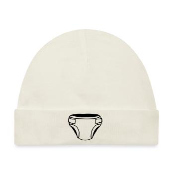 Design Windel Clipart - Baby Premium Organic Mütze - Naturweiß - Vorne