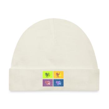 DIN O4 (Saurier-Pop-Art-Edition) - Baby Premium Organic Mütze - Naturweiß - Vorne