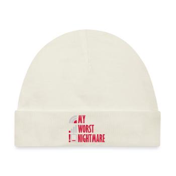 My worst nightmare Logos - Baby Premium Organic Mütze - Naturweiß - Vorne