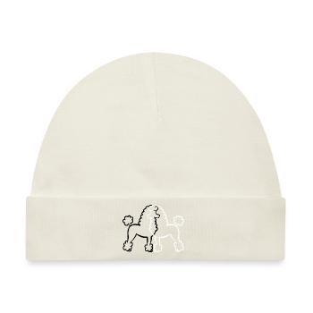 Pudel Ying Yang / Hund / Schwarz Weiß / Hunderasse - Baby Premium Organic Mütze - Naturweiß - Vorne
