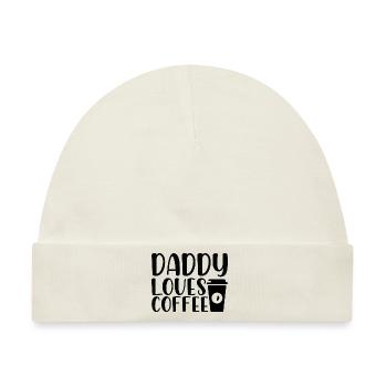Daddy loves Coffee - Baby Premium Organic Mütze - Naturweiß - Vorne