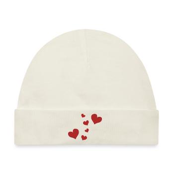 rote Herzen Muster rot Symbol liebe - Baby Premium Organic Mütze - Naturweiß - Vorne