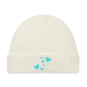 blaue Herzen Muster rot Symbol liebe - Baby Premium Organic Mütze - Naturweiß - Vorne