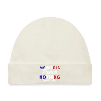 Französische Flagge Französische Wurzeln Geschenk - Baby Premium Organic Mütze - Naturweiß - Vorne
